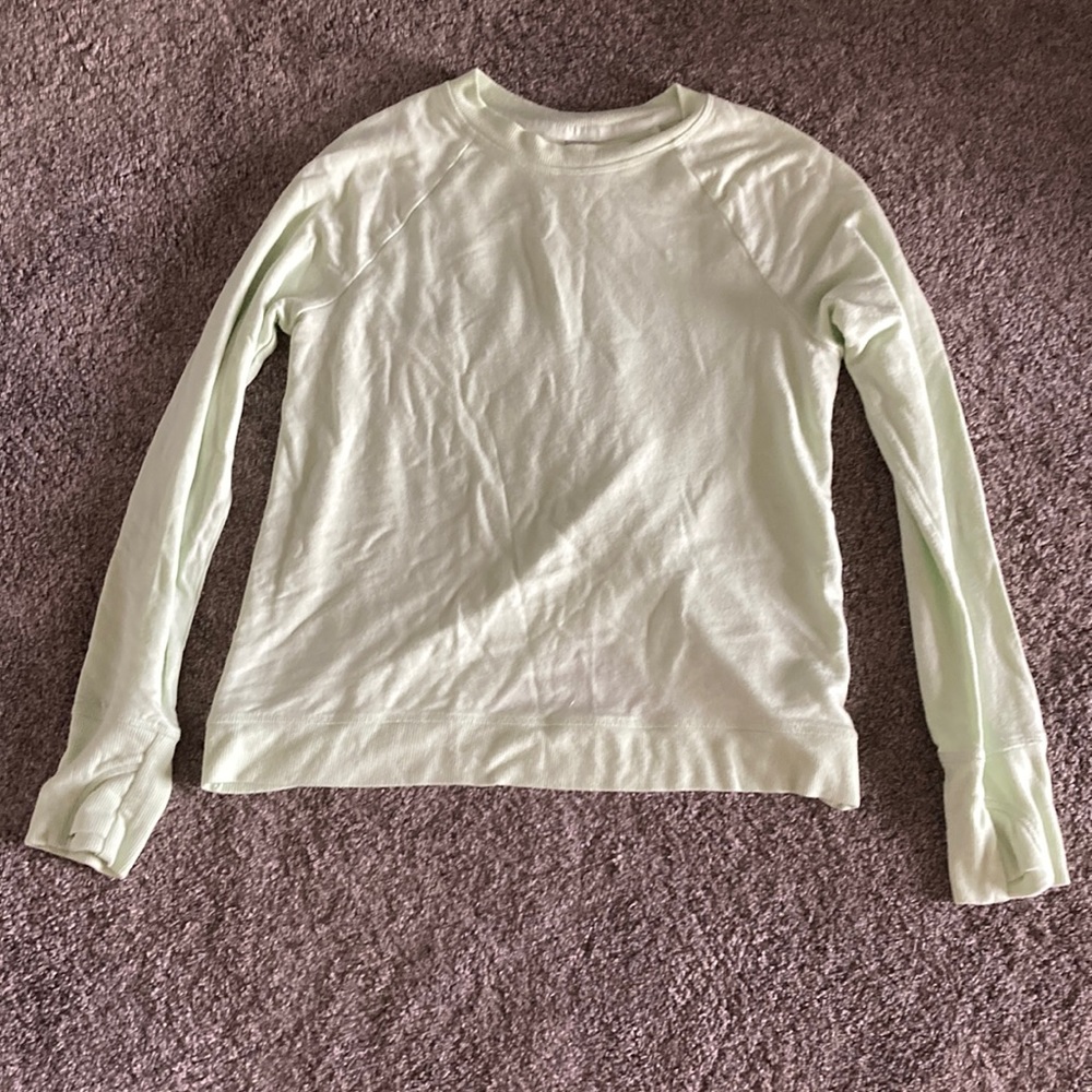 Athleta Girl Long Sleeve Light Green Crewneck